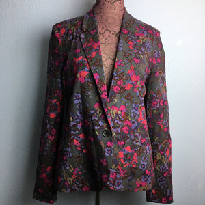 Silence + Noise UO Floral Purple Blazer Jacket